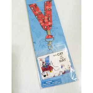 Dr. Seuss Cat In The Hat Red ID Holder Badge Keychain Lanyard New School Supply